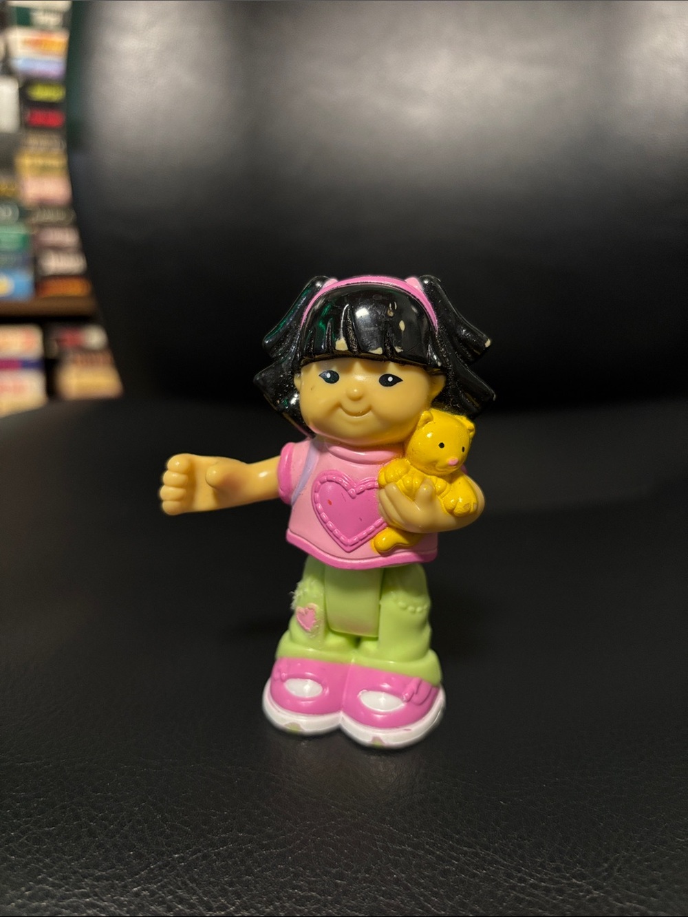 5/$25 Fisher Price Little People Bendable Sonya Lee with Yellow Cat/Teddy Bear